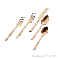 Godinger 20 Piece Service For 4 Atlas Matte Flatware Set - PVD colors  dishwasher safe  Copper Stainless Steel Cutlery Set With 4 Soup Spoons  4 small Spoons  4 Knifes  4 Forks  4 small Forks - B078KKYTJT